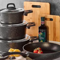KARACA Biogranit Blackgold V1 7-teiliges Kochgeschirr-Set - Effizientes Kochen