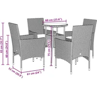 VidaXL Garten-Essgruppe 5-tlg. Grau