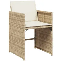 VidaXL Gartenstühle mit Kissen 4 Stk. Beige Poly Rattan