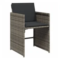 VidaXL Gartenstühle mit Kissen 4 Stk. Grau Poly Rattan