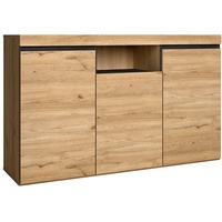 SKRAUT HOME Sideboard Wohnzimmer, Esszimmer Büro Farbe Eiche/Schwarz 3