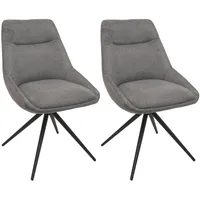 Mendler 2er-Set Esszimmerstuhl HWC-M65, Küchenstuhl Lehnstuhl Stuhl, drehbar Auto-Position