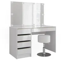 Vicco Schminktisch Sherry Weiß Hochglanz Gold 120 x 75