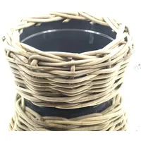 Van der Leeden DRYPOT® Rattan Pflanzschale Grau Ø 40