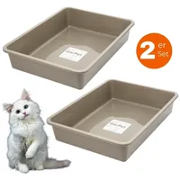 GarPet 2x Katzenklo Katzentoilette offen ohne Deckel Katzen Schalentoilette