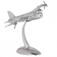 Wohnling Design Deko Flugzeug Propeller aus Aluminium Silber