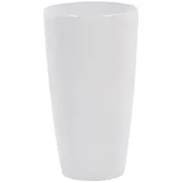 Beliani Blumentopf Weiß rund 32 cm