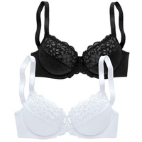 PETITE FLEUR Bügel-BH Damen schwarz+weiß Gr.100C