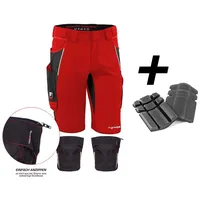 Qualitex HIGH QUALITY WORKWEAR Shorts IRON - rot/schwarz -
