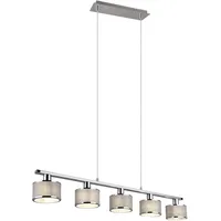 Trio Leuchten Pendelleuchte Kaprun 311600506, Metall Chrom, Schirm Stoff