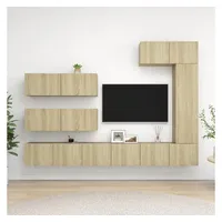 VidaXL 7-tlg. TV-Schrank-Set Sonoma-Eiche Holzwerkstoff