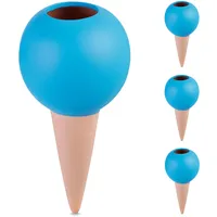 Relaxdays Tonkegel Bewässerung, 4er Set, für 1,5L Flaschen, Gießhilfe