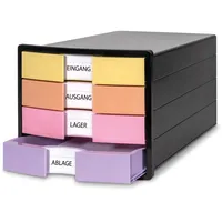 HAN Schubladenbox IMPULS gelb, orange, rosa, lila 1012-139, DIN