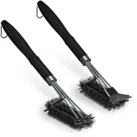 Relaxdays Grillbürste 45 cm Edelstahl schwarz