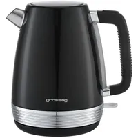 Grossag Wasserkocher 1,7l schwarz/metallic - Schwarz