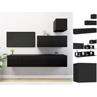 VidaXL 4-tlg. TV-Schrank-Set Schwarz Holzwerkstoff