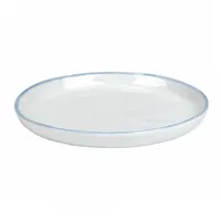 Yaco Lambert Piana Teller/UNTERTAS WEIß Rand HELLBLAU D 13,5CM