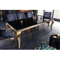 Riess-Ambiente Esstisch MODERN BAROCK 200cm schwarz gold Edelstahl Opalglas