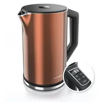Arendo Wasserkocher, 1,5 l, 2200 W, Edelstahl, Doppelwand, Temperatureinstellung