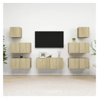 VidaXL 7-tlg. TV-Schrank-Set Sonoma-Eiche Holzwerkstoff