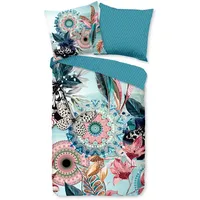 HIP Wendebettwäsche »MAXIMILIAN«, Mako-Satin, 135x200, Reißverschluss, Wendeoptik, Mandala, Türkis