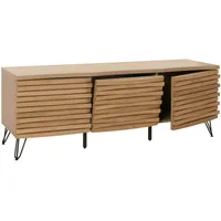 Mendler TV-Rack HWC-M49, Lowboard TV-Schrank, 3D-Design Staufächer, MDF Metall