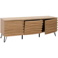 Mendler HWC-M49 TV-Rack 52x142x44cm Natur Holz/Metall/MDF
