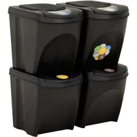 VidaXL Stapelbare Mülleimer 4 Stk Anthrazit 100 L