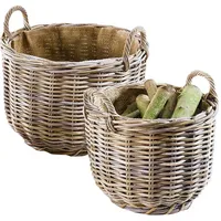 Kobolo 2tlg. Set Kaminholzkorb FIREW 29248-16 in Braun -