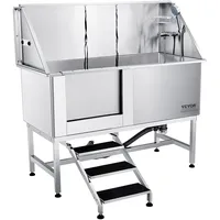 Vevor Professionelle Hundepflegewanne 1574,8mm Edelstahl Tierbadewanne Hundewaschstation 200kg Hunden