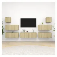 VidaXL 7-tlg. TV-Schrank-Set Sonoma-Eiche Holzwerkstoff