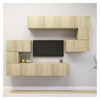 VidaXL 8-tlg. TV-Schrank-Set Sonoma-Eiche Holzwerkstoff