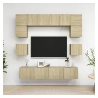VidaXL 8-tlg. TV-Schrank-Set Sonoma-Eiche Holzwerkstoff