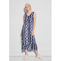 STREET ONE Damen A143970 Maxikleid mit Print, Intense Cobalt