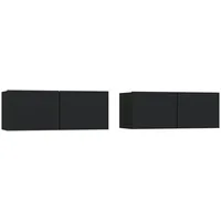 VidaXL TV-Schränke 2 Stk. Schwarz 80x30x30 cm Holzwerkstoff