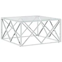 VidaXL Couchtisch 80x80x40 cm Edelstahl und Glas
