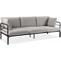 Konsimo Gartensofa, RAMBE 3-Personen mit Kissen, Anthrazit/Hellgrau - Dunkelgrau,