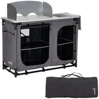 Skandika Campingküche Ruoka | Campingschrank mit Aluminiumgestell, Abnehmbarer Wind-