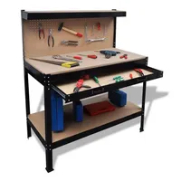 VidaXL Werkbank mit Lochwand und Schublade