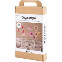 Creativ Company Creativ Bastelset Krepppapier, Pastellfarben, Blume, 1 Packung