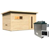 Karibu Saunahaus Hytti 6 naturbelassen Energiesparende Saunatür 9 kW