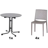 Siena Garden Gartenmöbel Set Lane 5-teilig Ø 80 cm