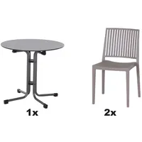 Siena Garden Gartenmöbel Set Lane 3-teilig Ø 80 cm