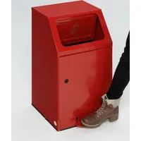 Proregal Putzwollkasten Selbstlöschend mit Pedal 76x40,5x47,5cm Rot