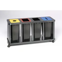 Proregal Robuste Wertstoffsammelstation 4-Fach mit Behälter | 58 Liter,