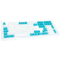 Ducky Keycap Set, (PBT) ISO (DE) - weiß/blau
