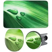 Sanilo "Green Leaf", grün, Kunststoff, MDF, Polyester, Badaccessoires-Sets, bestehend