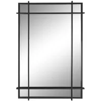 Home esprit Wandspiegel, Schwarz, Glas, Eisen, modern, 65 x