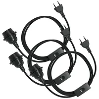 EAZY CASE - 3x Lampenfassung E27 mit Kabel aus