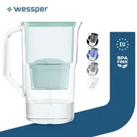 Wessper Wasserfilterkanne 2.5 L Kompatibel Mit Brita Maxtra, Wasser